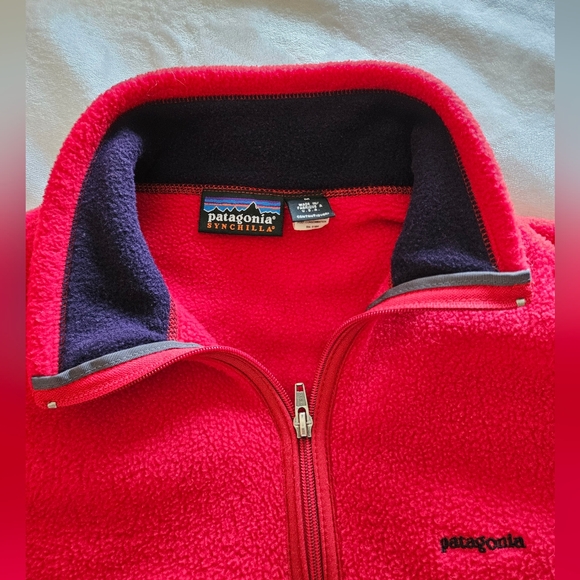 VINTAGE 70's PATAGONIA SYNCHILLA VEST STYLE 25182 WOMENS MEDIUM RED ZIP UP - Picture 9 of 15